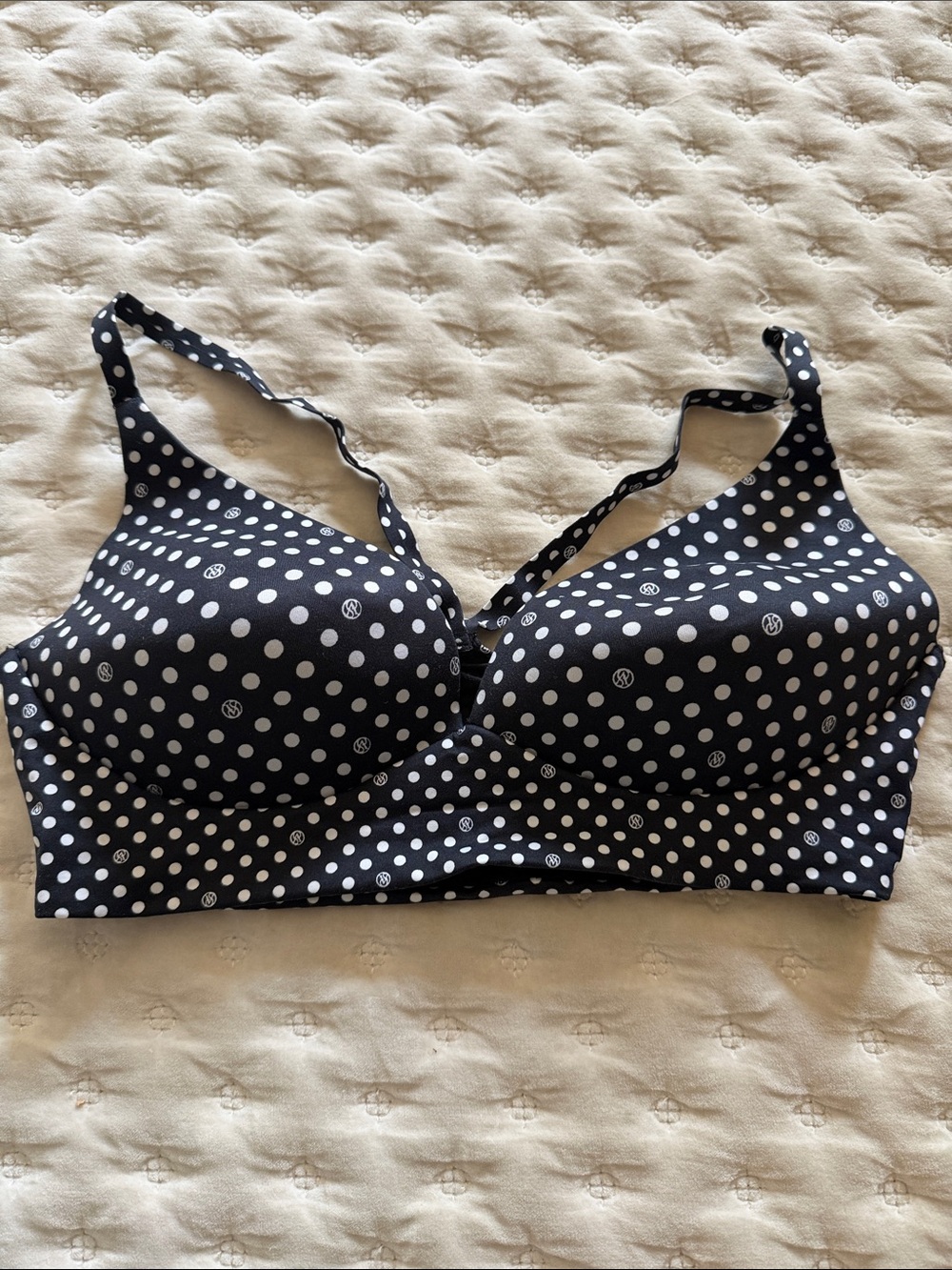 Victoria’s Secret Polka Dot Wireless Comfort Bra - Black/White Size 38C